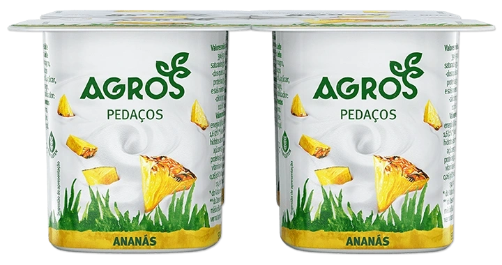 iogurte agros pedaços ananas