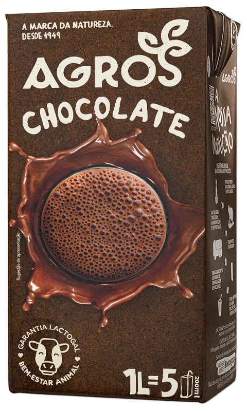 leite agros chocolate 1litro