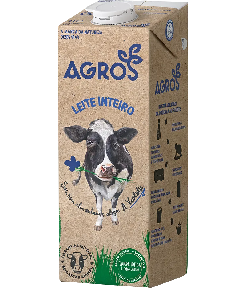 leite agros inteiro 1l