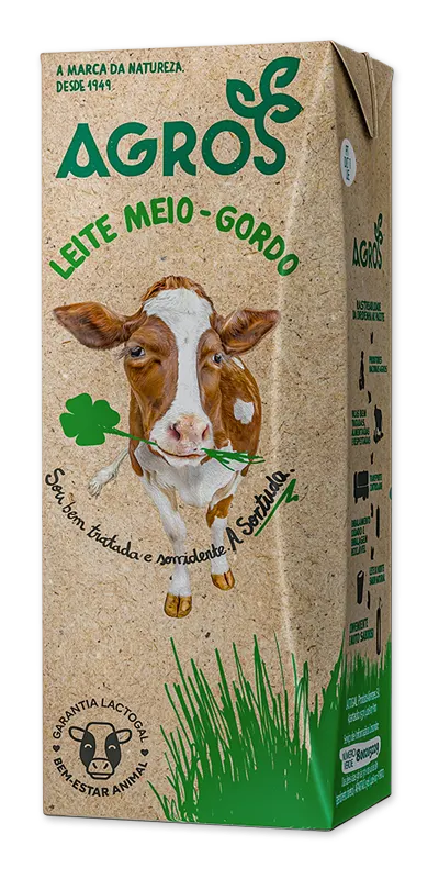 Leite Agros meio-gordo 200ml