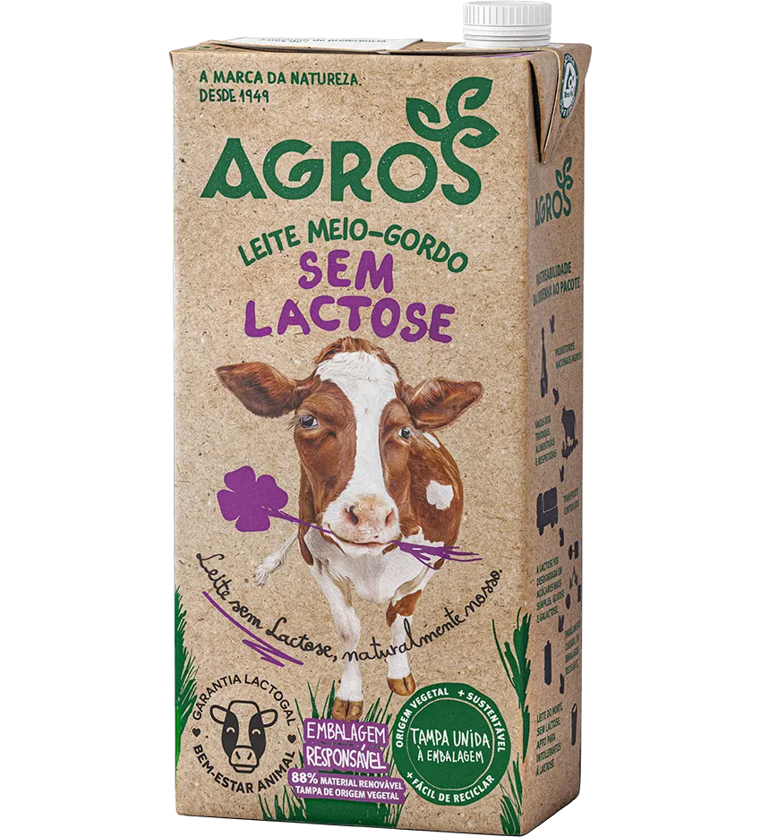 leite agros meio-gordo sem lactose 1l
